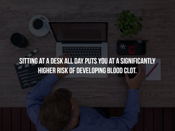 angle - Sitting At A Desk All Day Puts You At A Significantly Higher Risk Of Developing Blood Clot. Rico