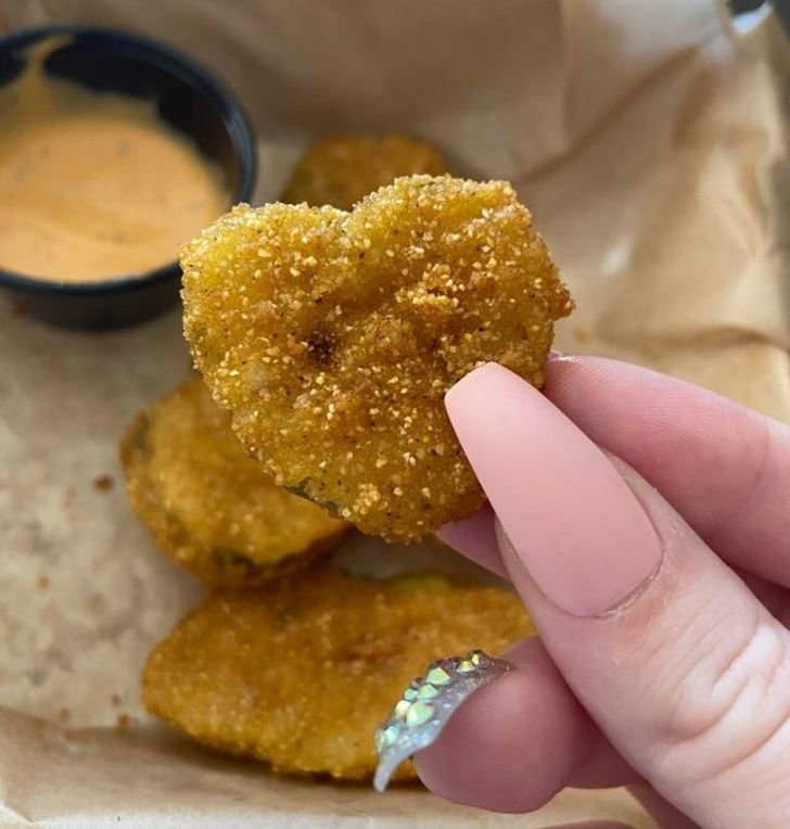 “I got this heart-shaped fried pickle.”
