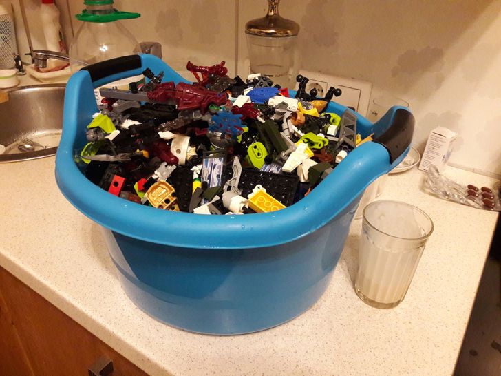 “Someone threw out a bag of 2009–2011 Legos in our area. I took it, and I’m sorting it now.”