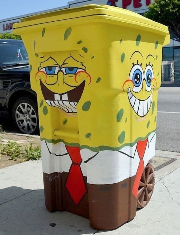 spongebob trash cans - Lac