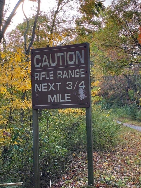 nature - Caution Rifle Range Next 34 Mile