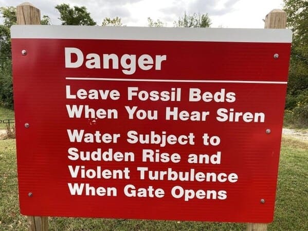 cst berger - Danger Leave Fossil Beds When You Hear Siren Water Subject to Sudden Rise and Violent Turbulence When Gate Opens