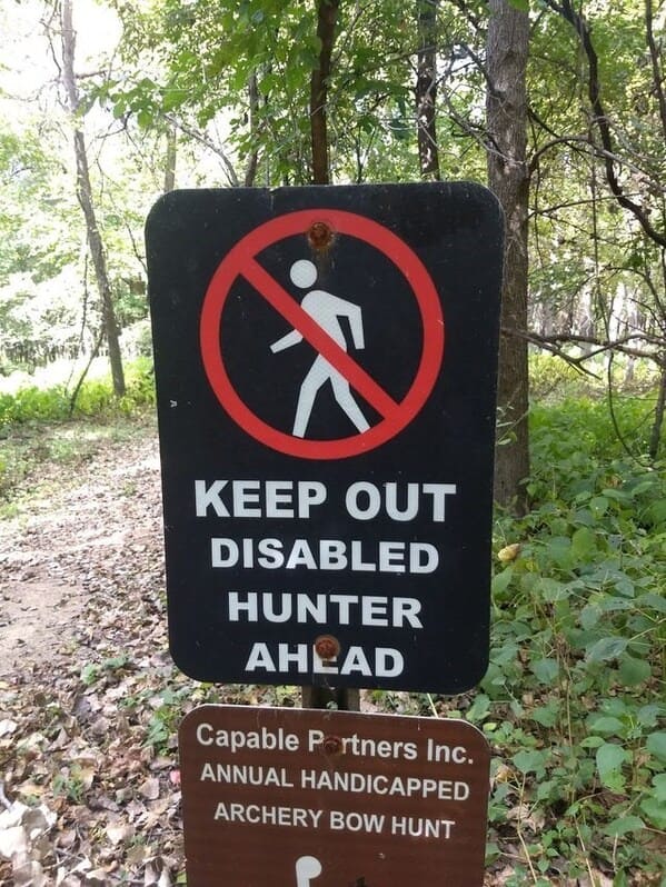 tree - Keep Out Disabled Hunter Ahead Capable Prtners Inc. Annual Handicapped Archery Bow Hunt