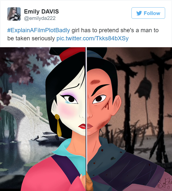 disney explain a film plot badly - Emily Davis girl has to pretend she's a man to be taken seriously pic.twitter.comTkks84bXSy 7