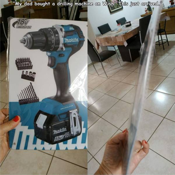 Drill - "My dad bought a drilling machine on Wish. This just arrived." 187 makita Chin Makita
