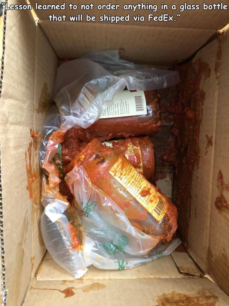 meat - Lesson learned to not order anything in a glass bottle that will be shipped via FedEx."
