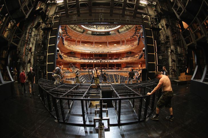 The backstage of the Glyndebourne opera house