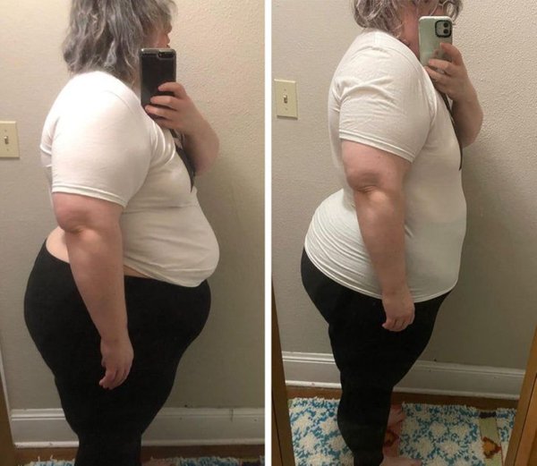 “7 weeks progress. I put on the same clothes from the first photos I took in October and realized that the scale really only tells a portion of the story. Finally accepting that I’ve started somewhere and have everywhere to keep going.”