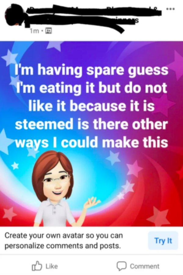 media - es 1m. I'm having spare guess I'm eating it but do not it because it is steemed is there other ways I could make this Create your own avatar so you can personalize and posts. Try It Comment