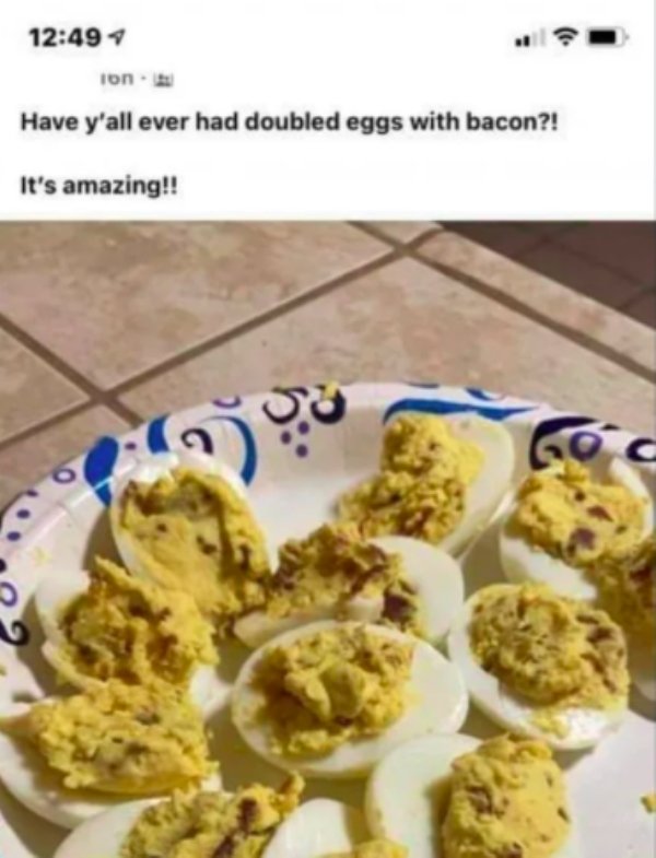 deviled egg - Have y'all ever had doubled eggs with bacon?! It's amazing!!