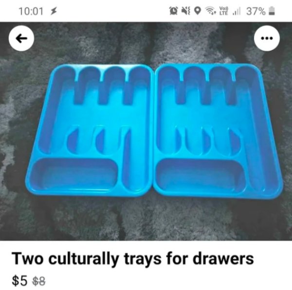 plastic - > Ovo voel 37%. m m Two culturally trays for drawers $5 $8