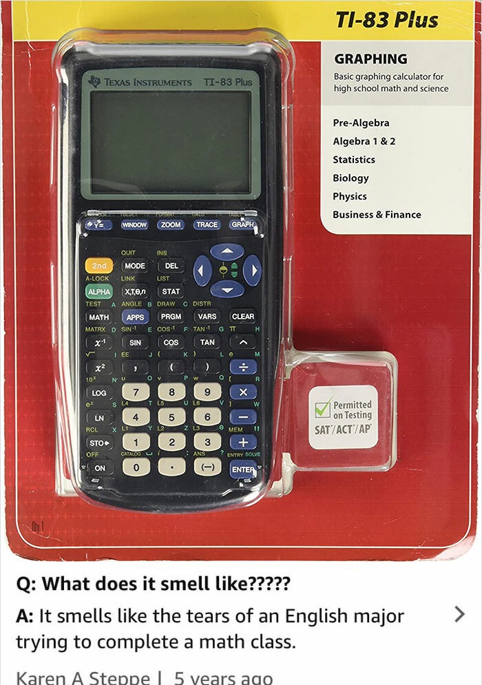 funny amazon reviews - Ti83 Plus Graphing Basic graphing calculator