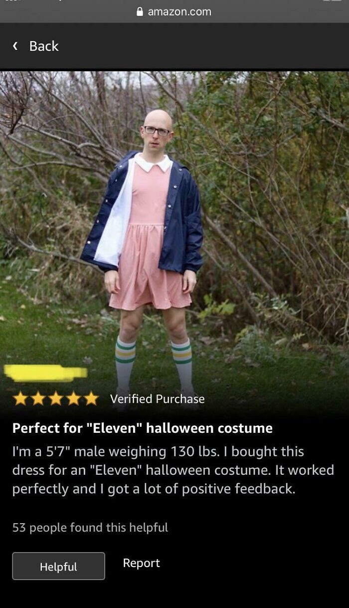 funny amazon reviews - Perfect for eleven halloween costume stranger things
