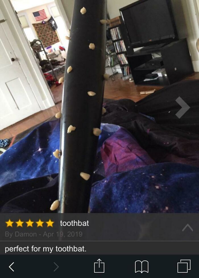 funny amazon reviews - perfect for my toothbat.