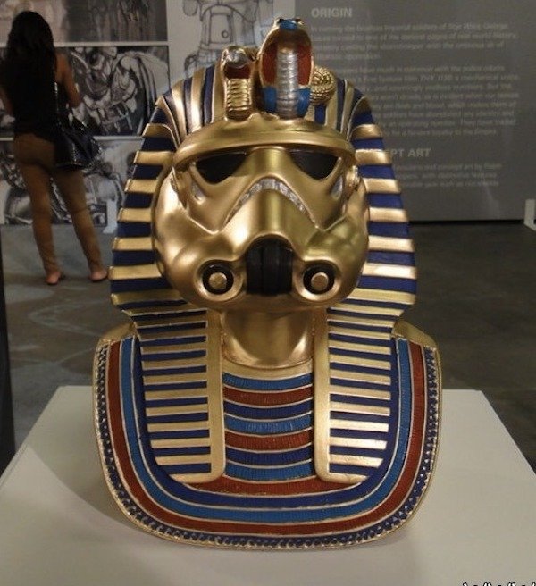 funny memes - metal egyptian head dress stormtrooper helmet