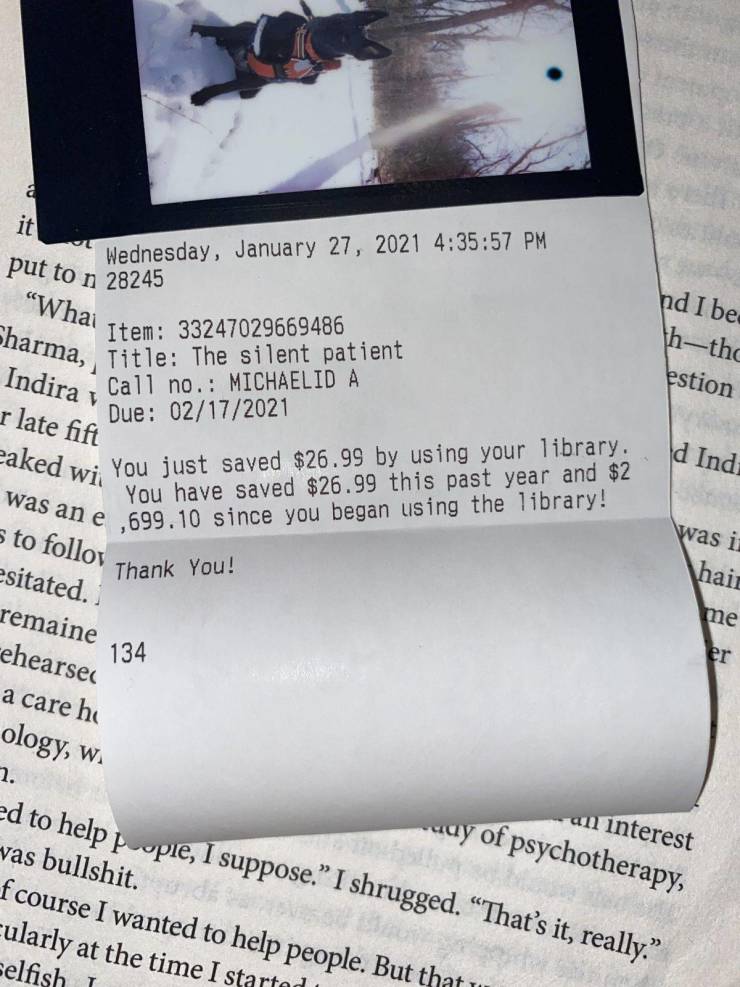 cool pics - library receipt