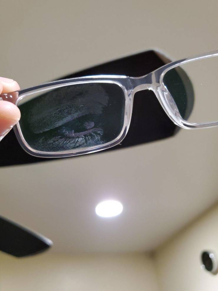 cool pics - eye print smudge on inside of glasses