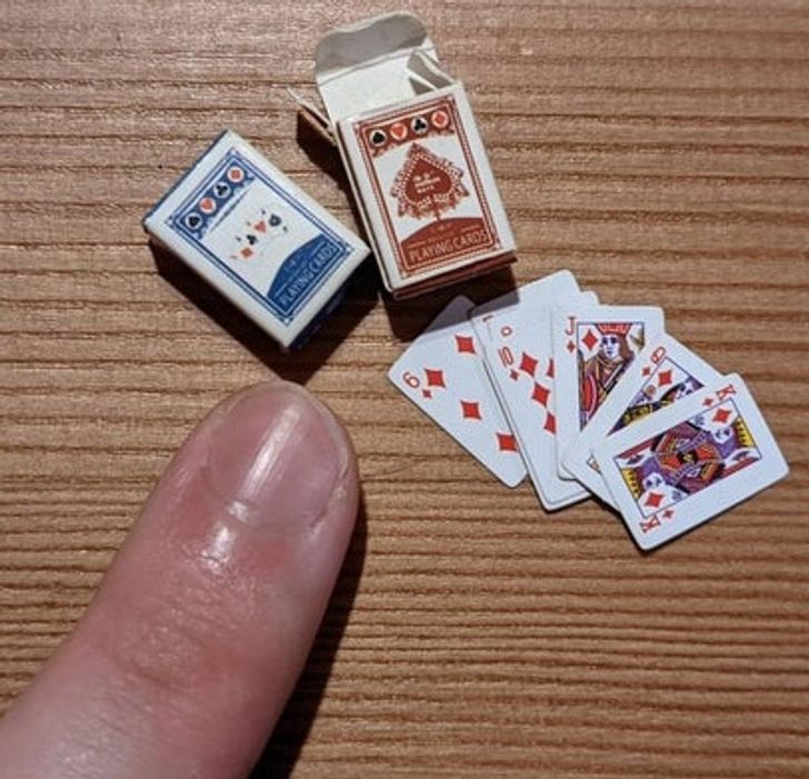 “These tiny decks of cards”