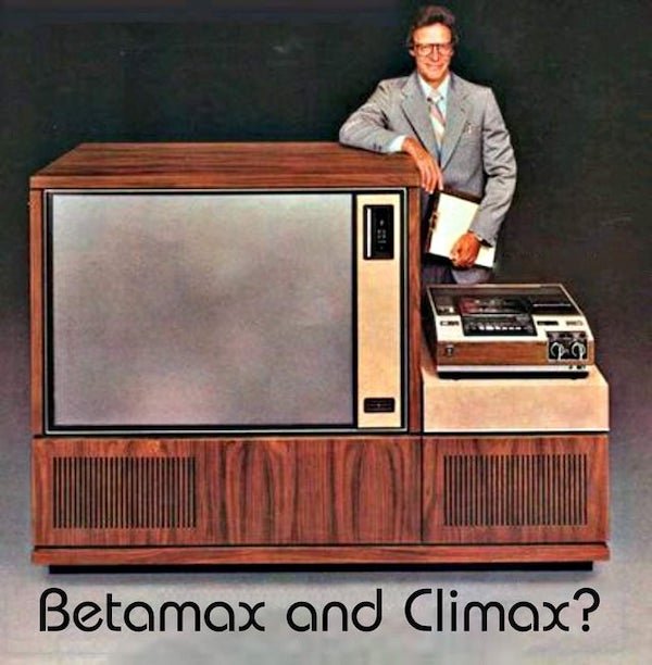 nostalgic pics - vintage tv ad - Betamax and Climax?