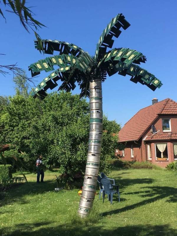 funny memes - palm tree built from beer kegs