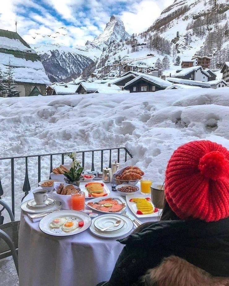 amazing photos - switzerland zermatt breakfast