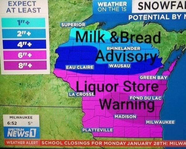 water resources - Expect At Least Weather On The 1S Snowfal Potential By 1" Superior 2" 4" 6" 8" Milk & Bread Advisory Rhinelander Eau Claire Wausau Green Bay Liquor Store La Crosse Fond Du Lac Warning Madison Milwaukee 5 Spectrum Milwaukee Platteville Ne