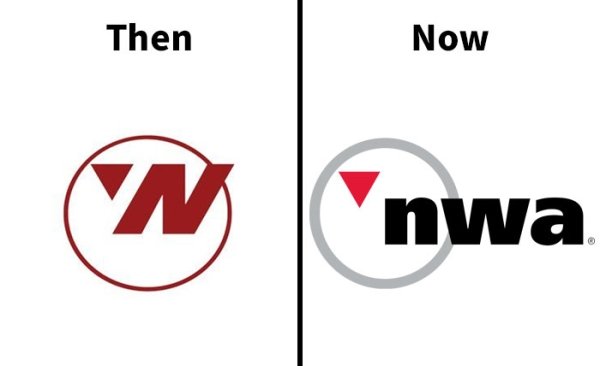 northwest orient airlines logo - Then Now N 'nwa
