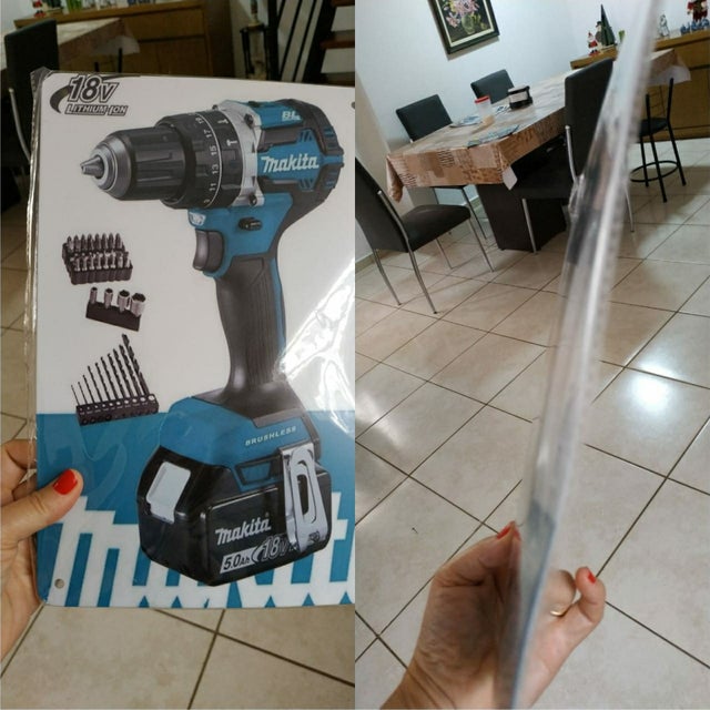 My dad bought a drilling machine on Wish. This just arrived.