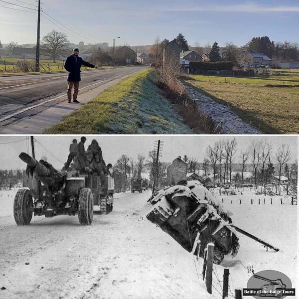 "Before and after 76 years apart on the Eastern front."