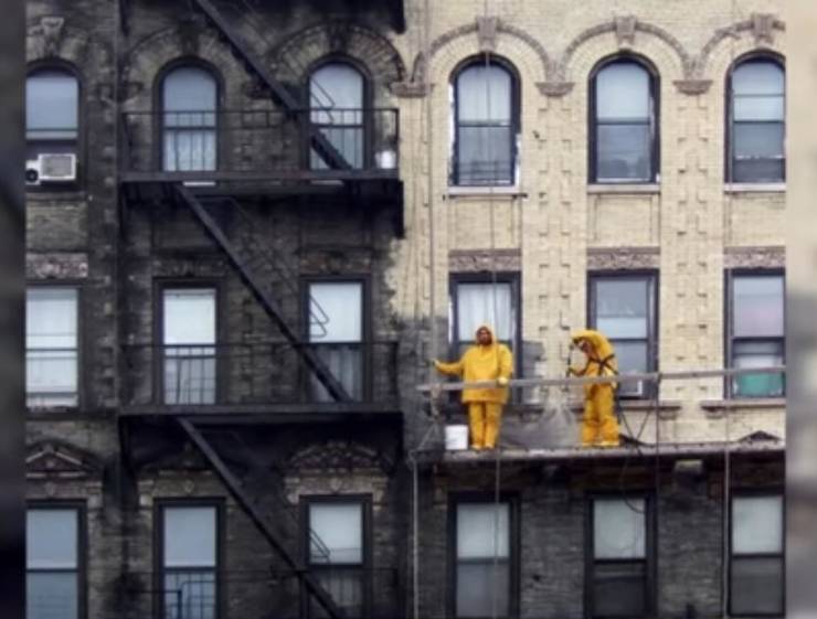 "New york building before and after power washing"