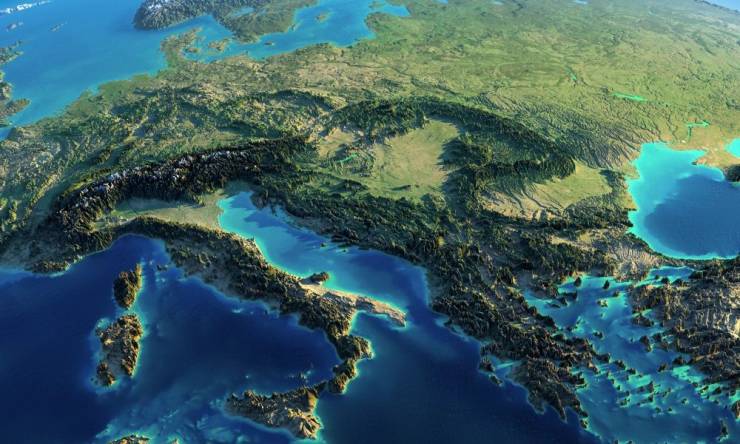 relief map of eastern europe