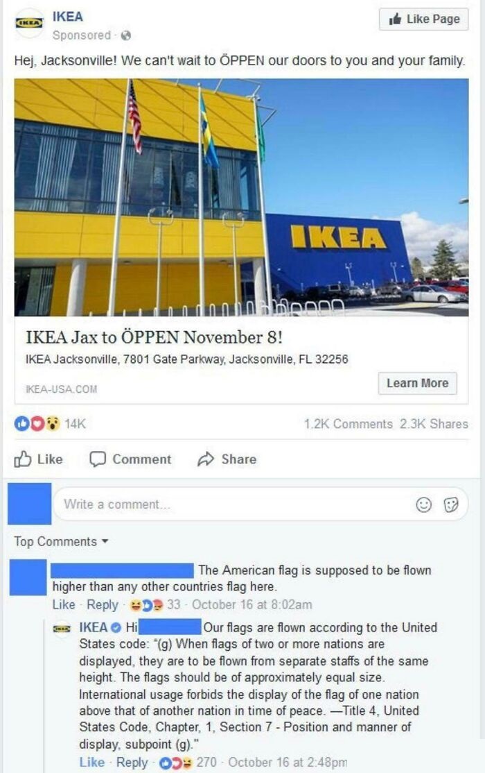 ikea us flag - Ctked Page Ikea Sponsored Hej, Jacksonville! We can't wait to Ppen our doors to you and your family. Ikea Ikea Jax to Ppen November 8! Ikea Jacksonville, 7801 Gate Parkway, Jacksonville, Fl 32256 Learn More IkeaUsa.Com Dos 14K Comment Write