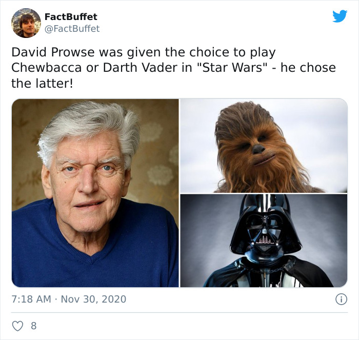 david prowse covid 19 - FactBuffet David Prowse was given the choice to play Chewbacca or Darth Vader in "Star Wars" he chose the latter! 8
