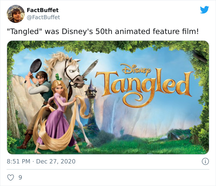FactBuffet "Tangled" was Disney's 50th animated feature film! Disney Tangled 9