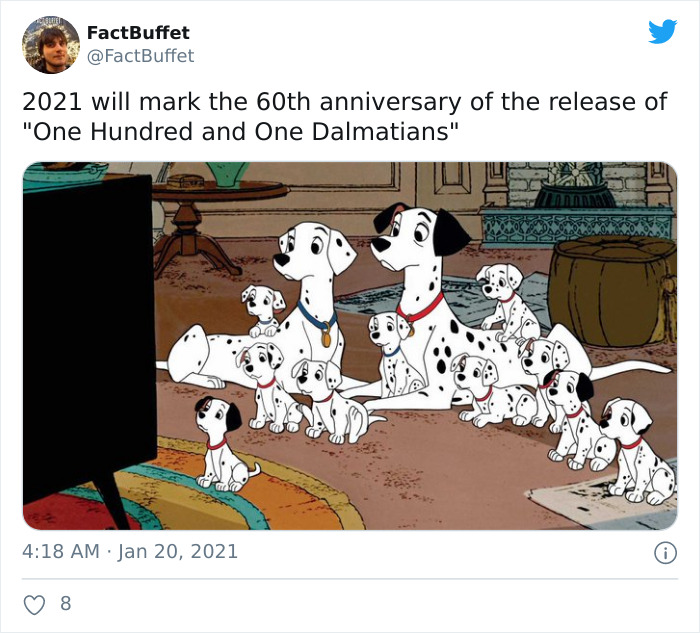 lady and the tramp and 101 dalmatians - FactBuffet 2021 will mark the 60th anniversary of the release of "One Hundred and One Dalmatians" 8