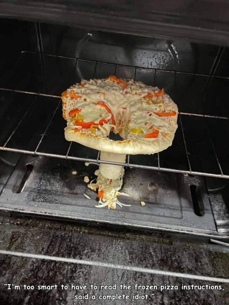 cookware and bakeware - "I'm too smart to have to read the frozen pizza instructions, said a complete idiot.