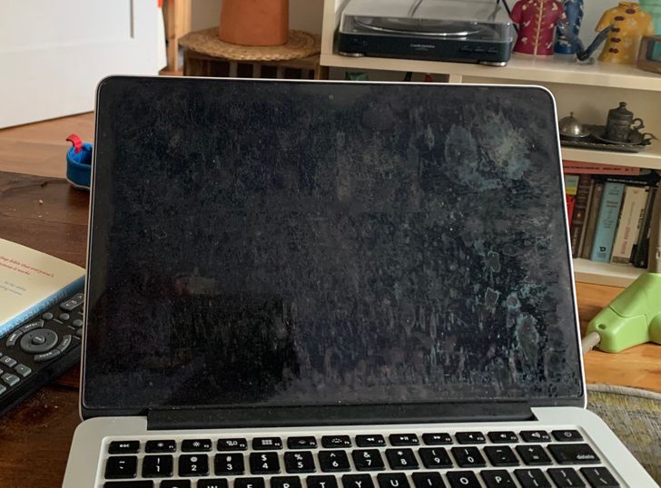 “Well, it’s not a good idea to clean the screen of a laptop with glass cleaner.”