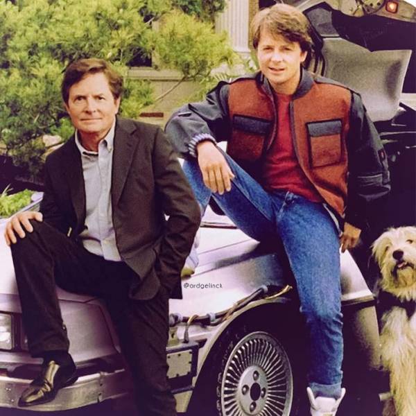 Marty McFly and Michael J. Fox