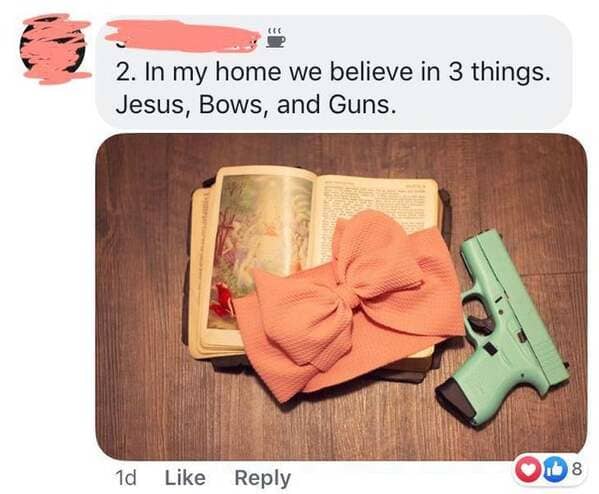 paper - 2. In my home we believe in 3 things. Jesus, Bows, and Guns. 8 1d