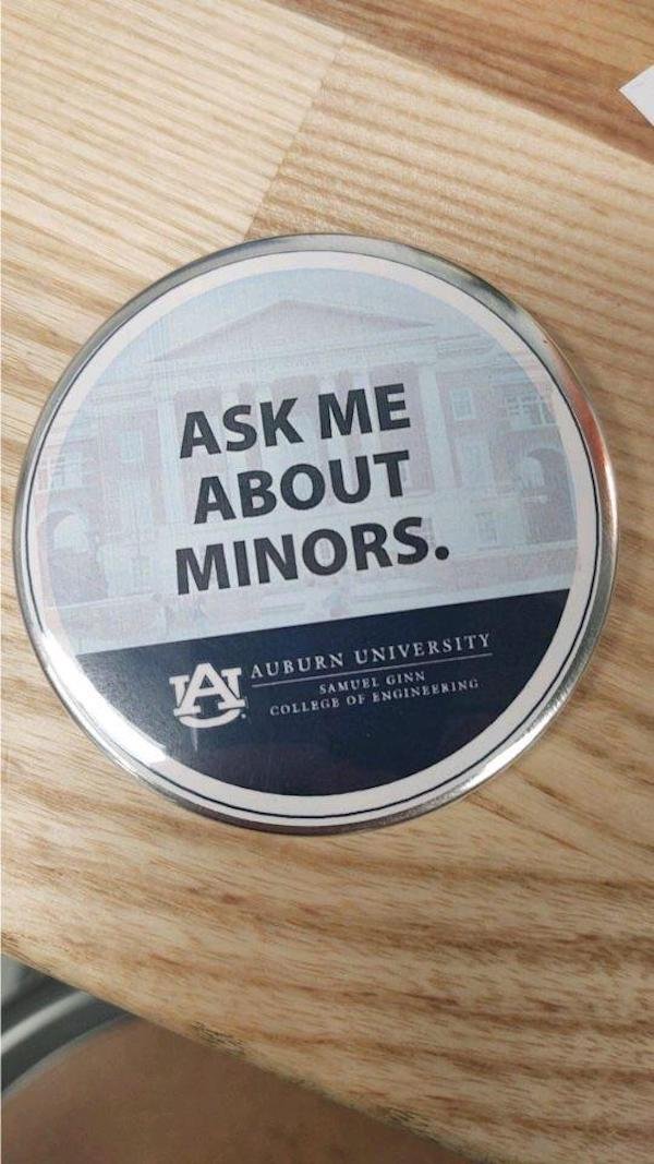 label - Ask Me About Minors. A Auburn University Samuel Ginn College Of Engineering