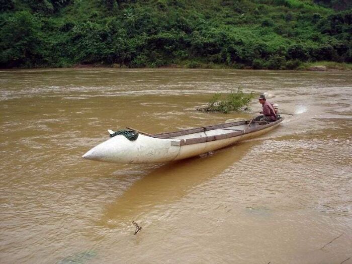 Til Vietnamese Farmers After The War Repurposed External Fuel Tanks Jettisoned By American Planes Into River Canoes, Which Have Lasted For Nearly 5 Decades