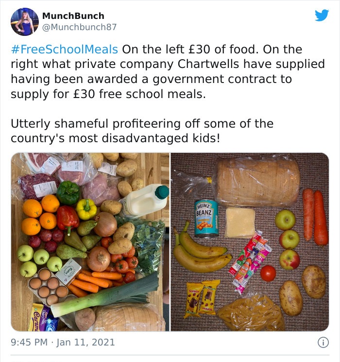 Mom Compares What Food She Can Buy For £30 vs. What The “£30-Worth” Government Food Package Looks Like