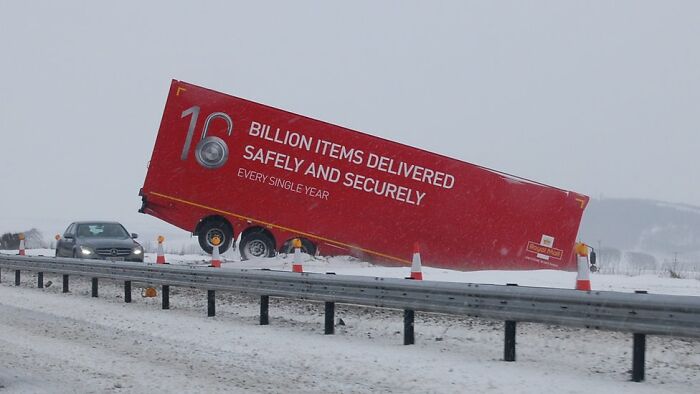 people celebrating too early - snow - 10 Billion Items Delivered Safely And Securely Every Single Year