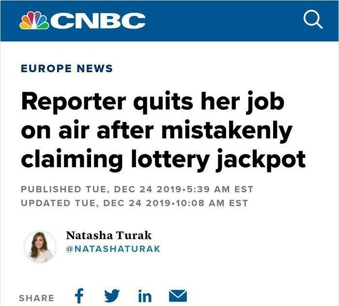 people celebrating too early - Cnbc Q Europe News Reporter quits her job on air after mistakenly claiming lottery jackpot Published Tue, . Est Updated Tue, . Est Natasha Turak fyin