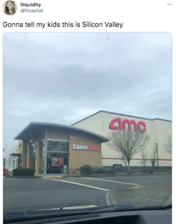 real estate - litquidity Gonna tell my kids this is Silicon Valley Gamestop