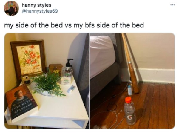 table - hanny styles my side of the bed vs my bfs side of the bed Sop Ginsberg