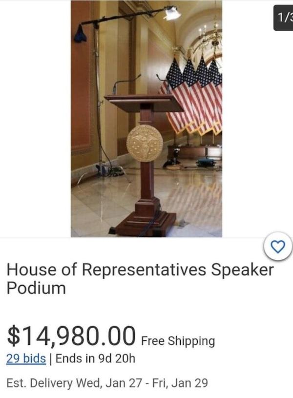 funny weird craigslist listings - House of Representatives Speaker Podium $14,980.00