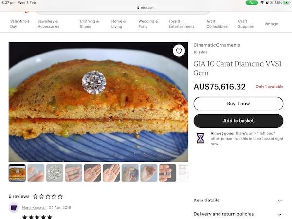 funny weird craigslist listings - diamond on top of a pancake