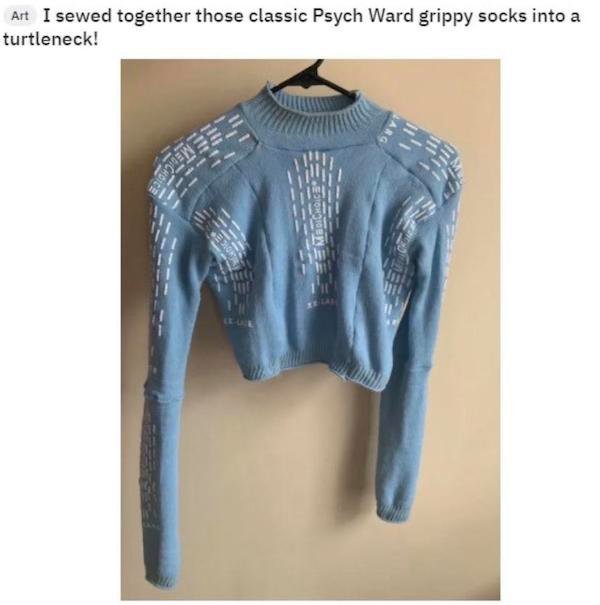 funny weird craigslist listings - Art I sewed together those classic Psych Ward grippy socks into a turtleneck!