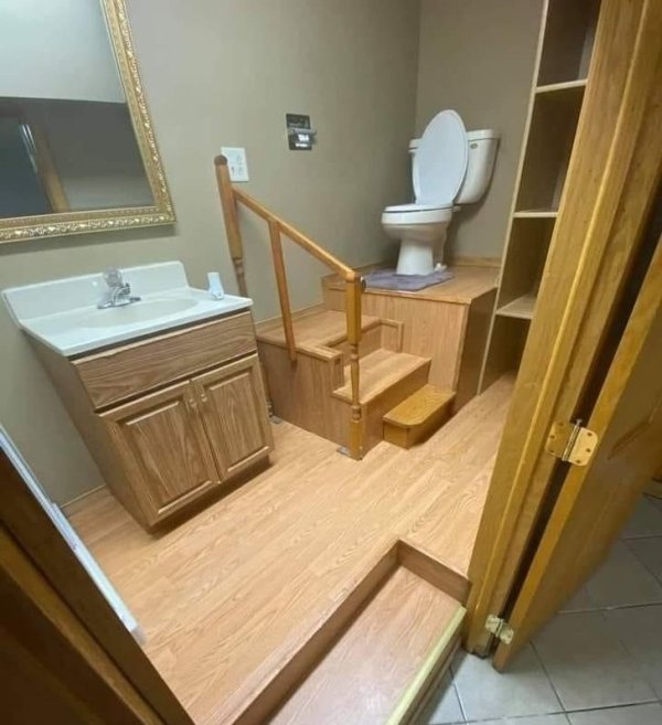 This bathroom in a house that’s for sale.